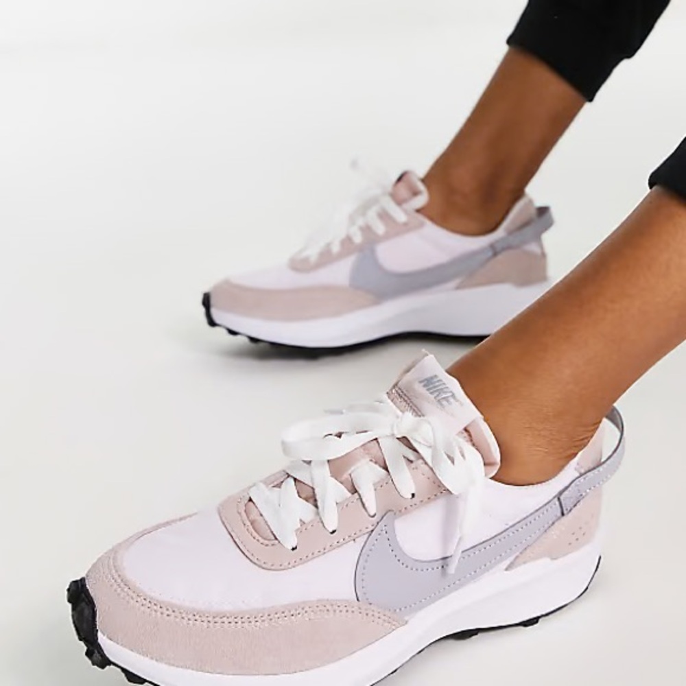 Nike Waffle Debut sneakers in pink and gray